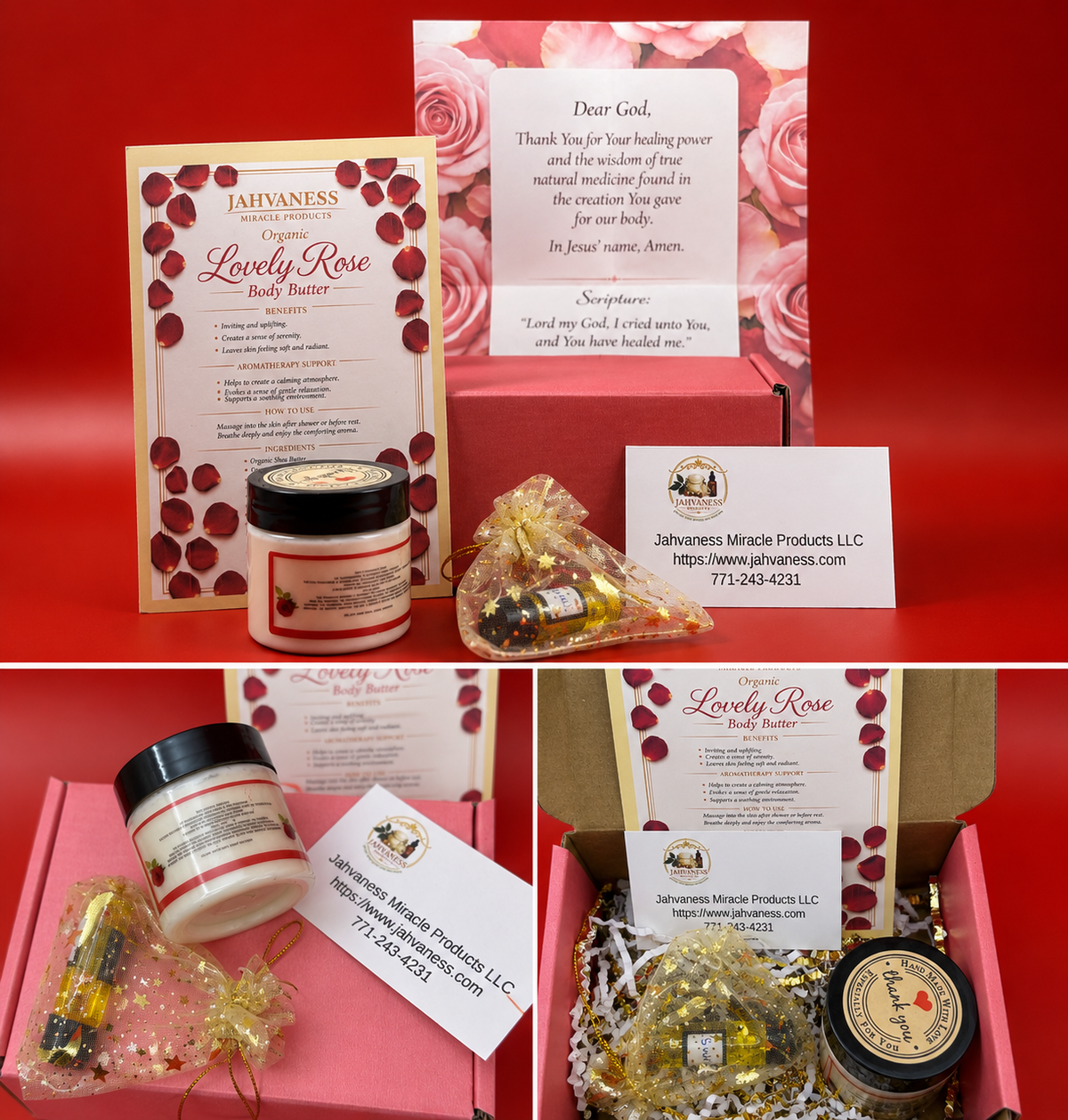 Organic Lovely Rose Body Butter 4 Oz